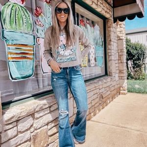 Wild West Cowboys Long Sleeve Crop Tee